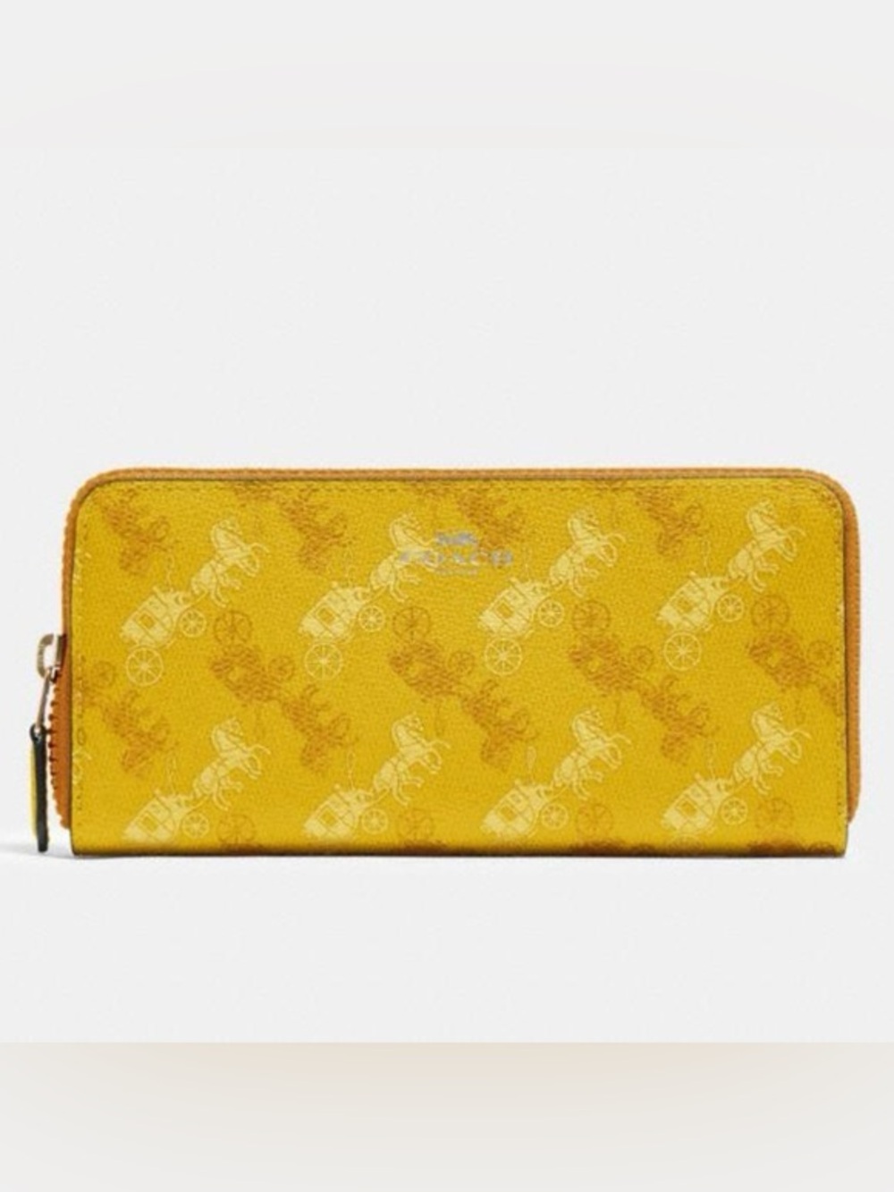 NWT $223 Coach Horse and Carriage slim accordion zip wallet